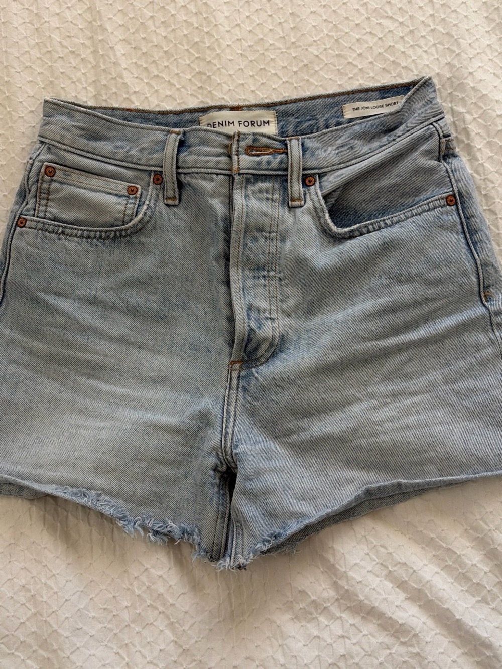 Denim Forum Light Wash High-Rise Jean Shorts